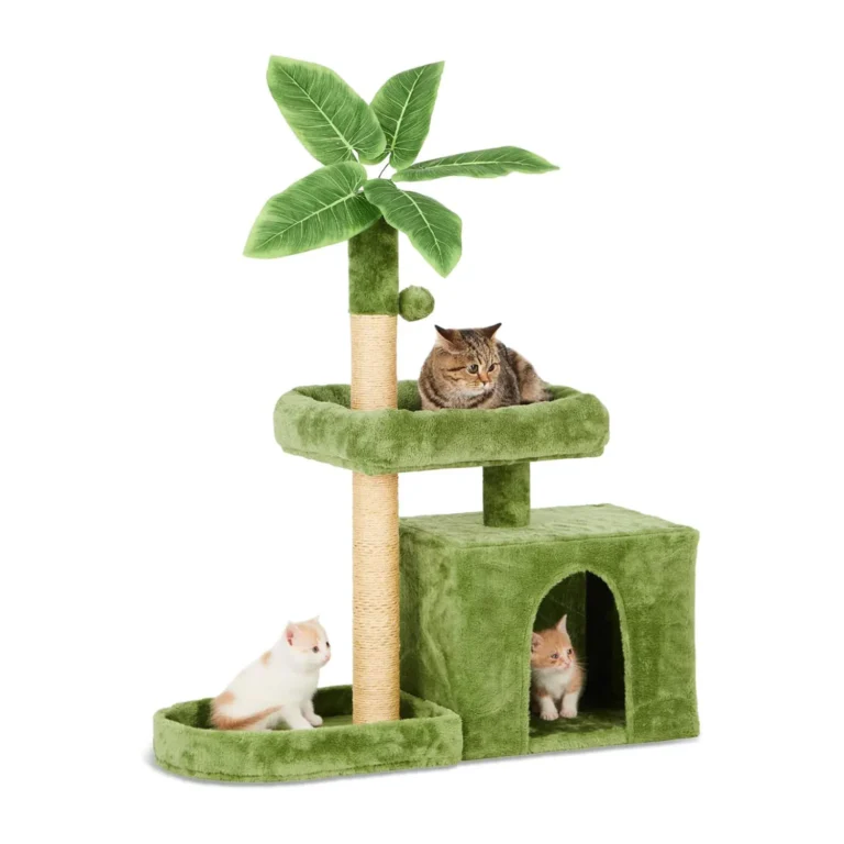 cat tree tower with green leaves hom ct 01e (4)